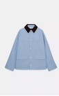 ZARA NWT NEW PADDED COMBINATION COLLAR JACKET SKY BLUE S — photo 1