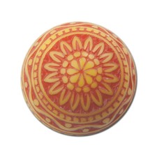 Vintage Acrylic Etched Mosaic Yellow Reddish Orange Cabochons 10mm 6 cab712C