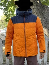 Rossignol Men's Medium Insulated Snow Jacket, Orange, Pre-Owned, Ski Jacket