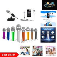 Stylish Silver Mini Microphone for Singing and Video - Lightweight Easy