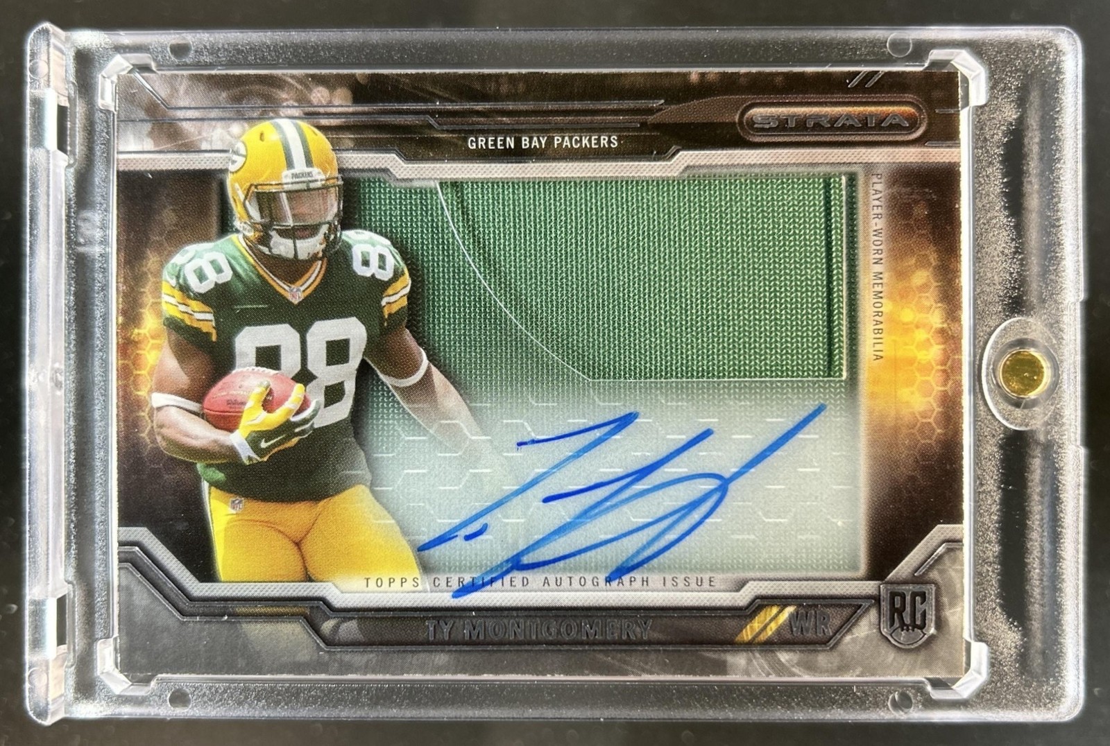 Ty Montgomery Topps Strata Clear Autograph Relic Rookies #TMO Base