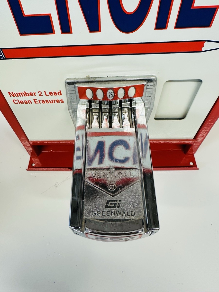 Vintage Coin Operated Pencil Dispenser Machine Quality 25c 1970s