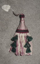NEW Large Rose/Dark Green/ Burgundy 8" Decorative Key Curtain Tassel Ret. 24