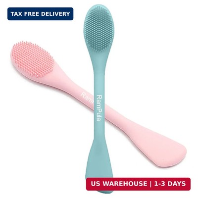 RamPula Facial Cleansing Brush, 2 in 1 Silicone Face Mask Brush & Face Scrubber,