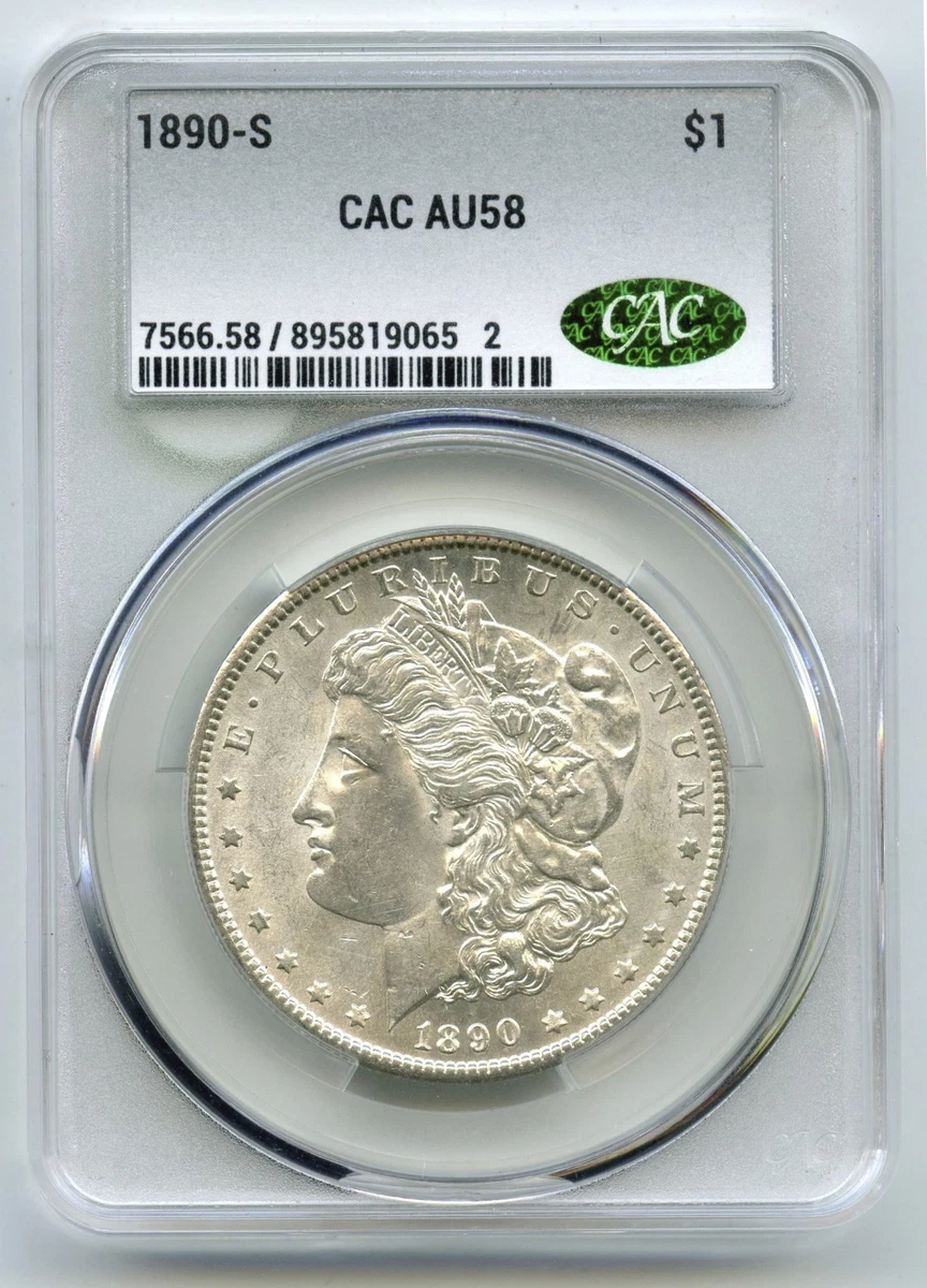 San Francisco AU 58 Graded 1890 Year Morgan US Dollars (1878-1921