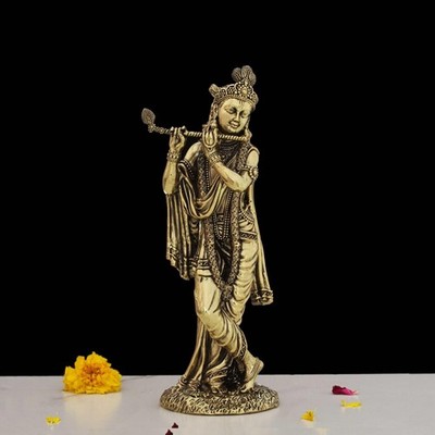 Messing Hindu Gott Lord Handgefertigte Stehende Krishna Statue Idol Figurine