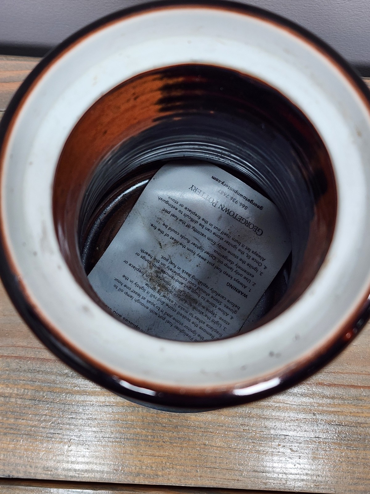 Georgetown Pottery Firelighter Firepot with Cast Iron Wand