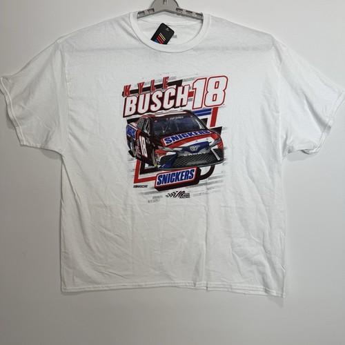 New Kyle Busch Snickers NASCAR Cup T Shirt White 3XL - Picture 2 of 6