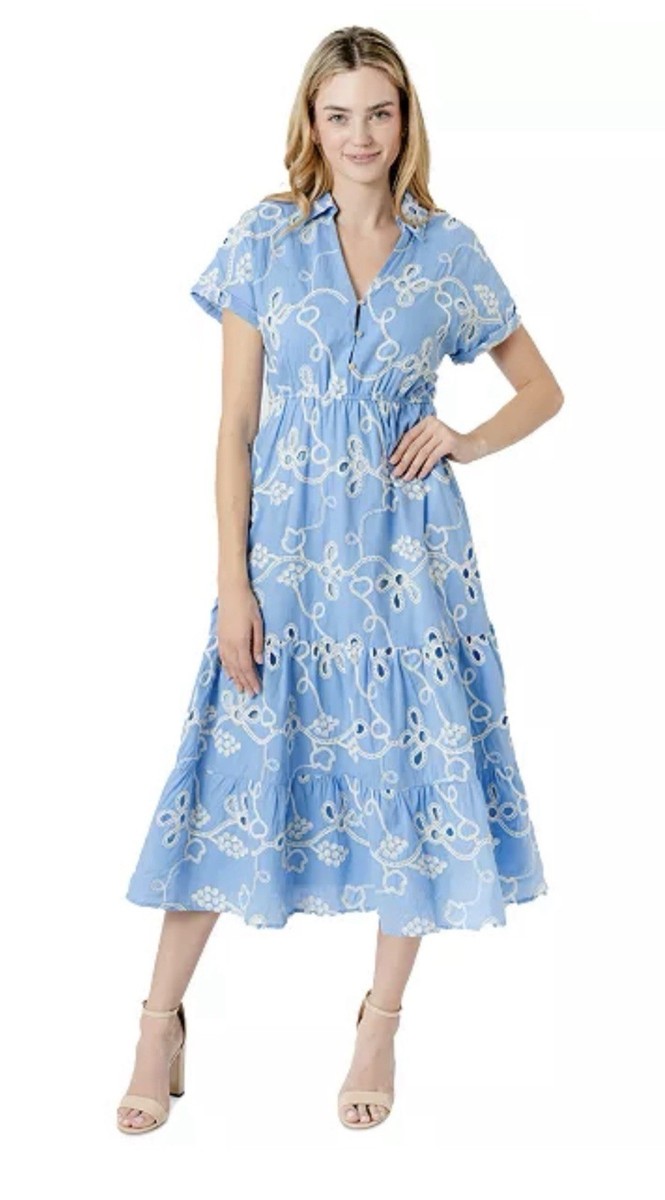 NWT Sam Edelman Women's Rope-Embroidered Eyelet Dress