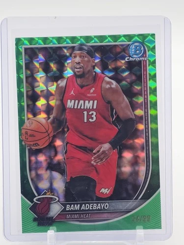 BAM ADEBAYO 2025-26 BOWMAN CHROME GREEN GEOMETRIC REFRACTOR /99 HEAT Q4736