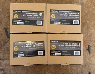 Defender In Wall, Fire Rated 130' Security Camera Extension Cable New In Box