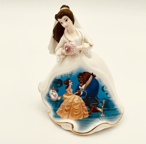 Statuina porcellana Belle Disney Bradford Edizioni Campana La Bella e la Bestia - Foto 1 di 8