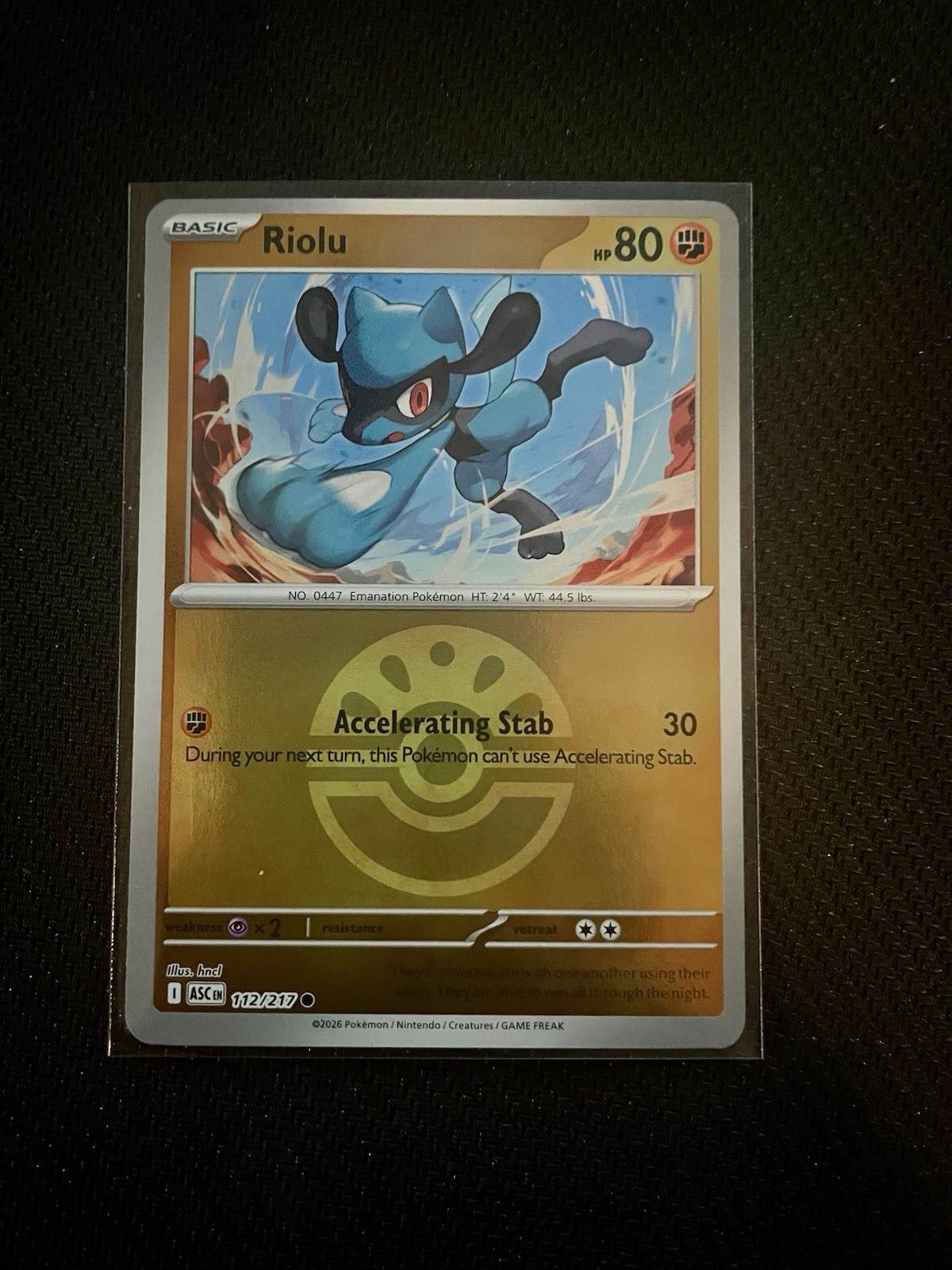 Riolu 112/217 - Ascended Heroes - Friend Ball Reverse Holo - Near Mint
