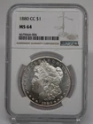 NGC MS64 1880 CC $1 Morgan Silver Dollar  [115GRA]