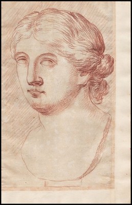 woman Frau head study sanguine drawing Zeichnung Rötelzeichnung 18th century