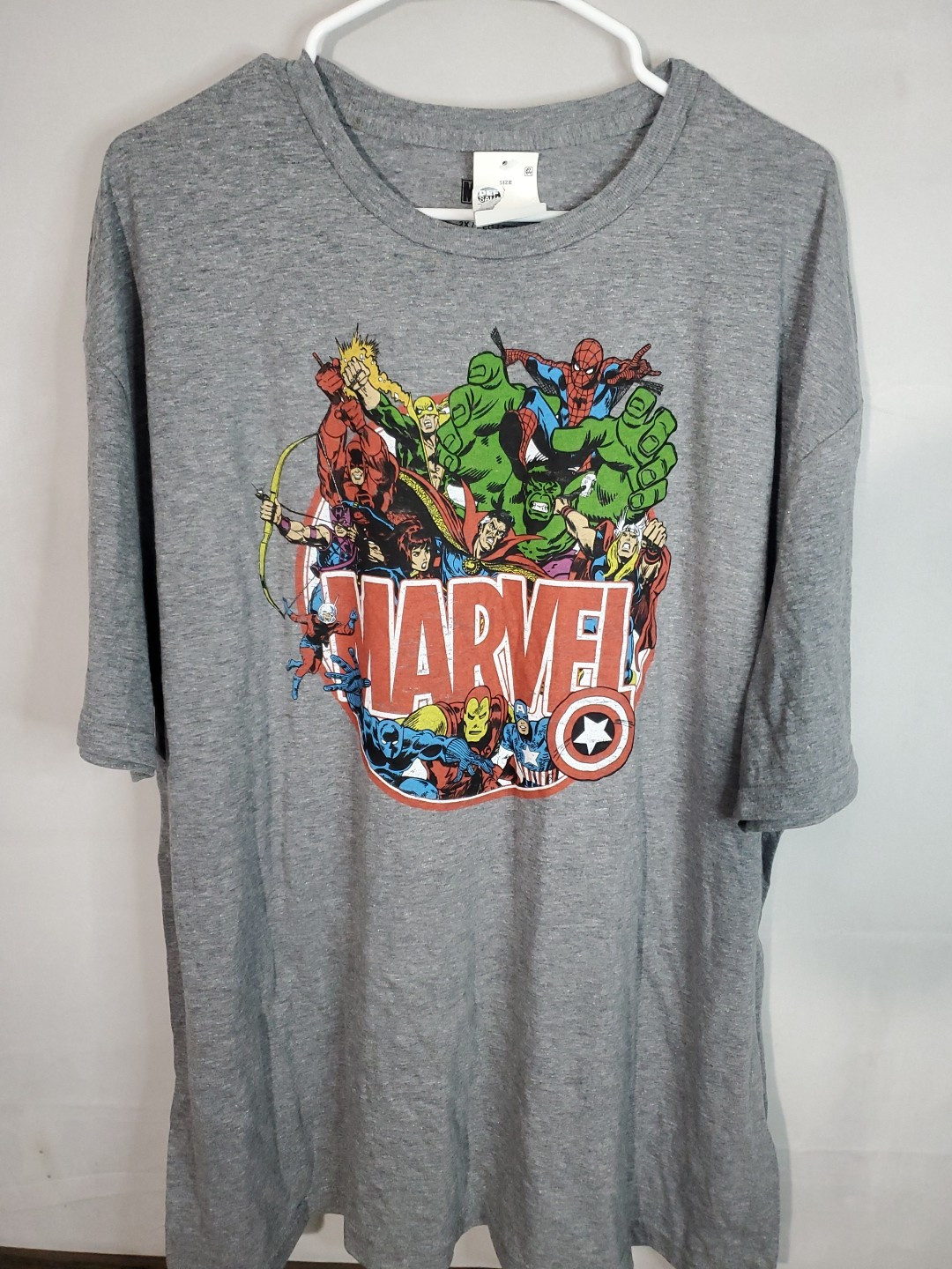Marvel Avengers T-shirt Men's Short Sleeve Size 2XL Spider-Man Hulk