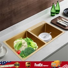 Drop in Kitchen Sink Dual Bowl Stainless Steel Sinks Fixture Multi-functional