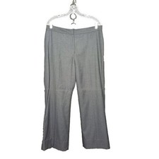 Kasper Size 12 Gray Polyester High Rise Straight Wide Leg  Dress Pants Lined 12
