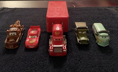 Disney Pixar Cars Mack Hauler, Filmore, Sarge, Mater, And McQueen Lot Of 5