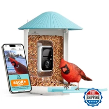 NETVUE Birdfy Smart Bird Feeder Camera 1080P Live Stream Motion Detect Blue