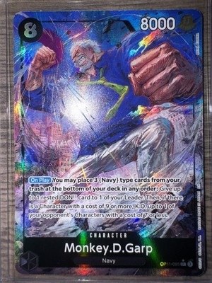 OP11-095 Monkey D Garp SR Alt Art Englisch A Fist of Divine Speed One Piece TCG