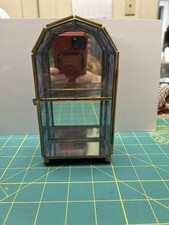 Brass  Glass Miniature Curio Display Cabinet Made in Mexico