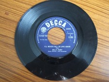 45RPM 7" SINGLE RECORD - BILLY FURY - I'LL NEVER FALL IN LOVE AGAIN