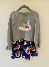 Mini Boden Girl's Long Sleeve Swan Color Change Sequin Dress Size 4/5 110 cm