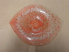 Vintage Shallow Glass Dish - red & clear oval, shaped like an eye, 9"x7"x1.5" — photo 1