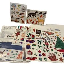 Creative Memories 12 Stickers Blocks & Cat Strip Christmas Animals 1970’s