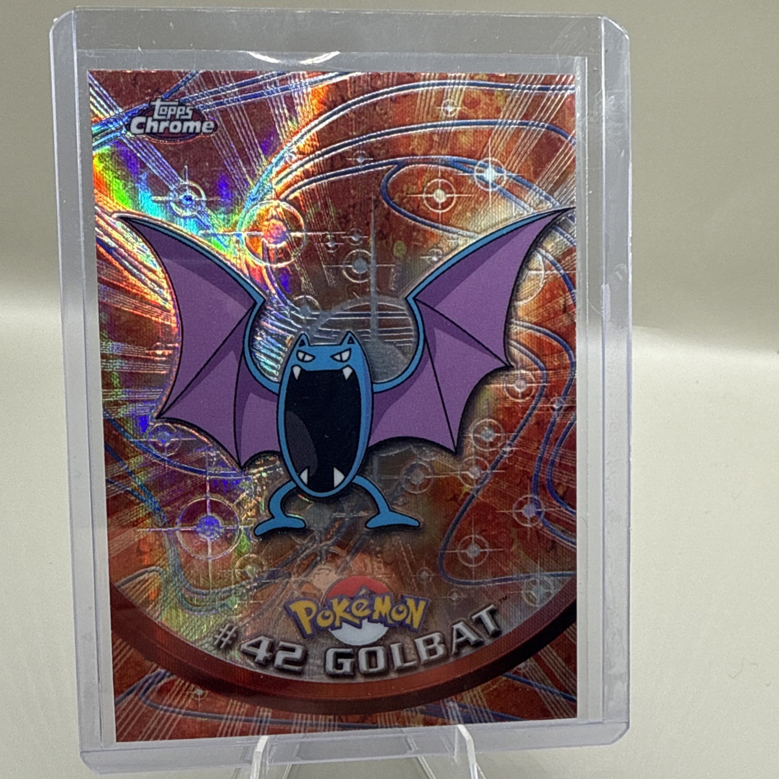 Golbat #42 TOPPS CHROME Series 1 - Spectra Holo Pokemon Card - NM/Mint