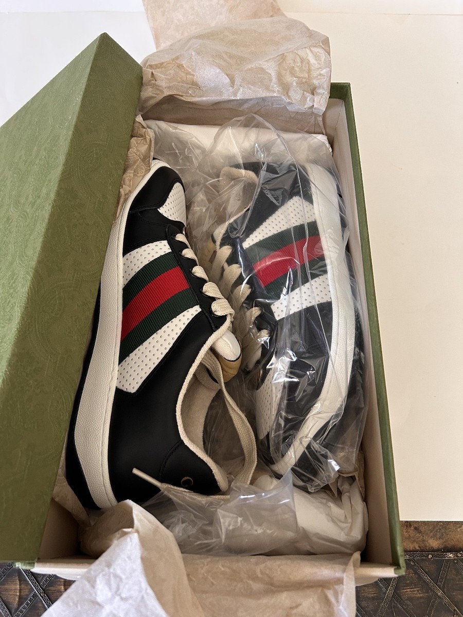 GUCCI Men's Black/White Screener Sneakers Size 8.5 (US) NIB 546163