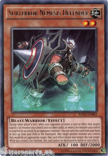 RATE-EN082 Subterror Nemesis Defender Rare 1st Edition Mint YuGiOh Card