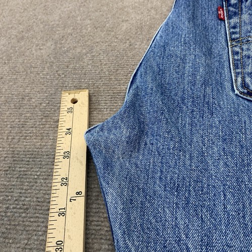 vtg Levi's 501 Jeans Mens 35 Fits 34x34 Blue Denim Distressed Straight y2k - Picture 10 of 12