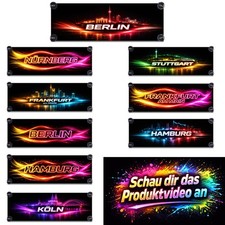 Stadtname Auto Banner LKW Fahrer Neon Fluo PKW Namensschild mit Saugn&auml;pfen