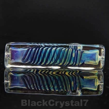 4" Handmade Color Changing Blue Swirl Square Tobacco Smoking Bowl Glass Pipes