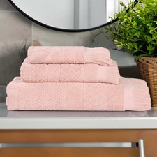 Cotton 3 Piece Towel Set, Quick Dry, Bathroom Essentials, Shower, Spa, Luxury...
