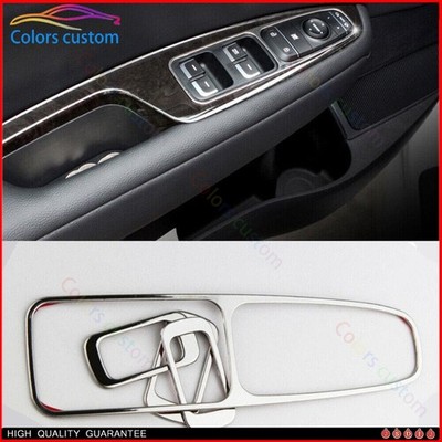 For Kia K5 Optima Pro 16-20 Silver Steel Car Door Window Switch Lift Cover Trim
