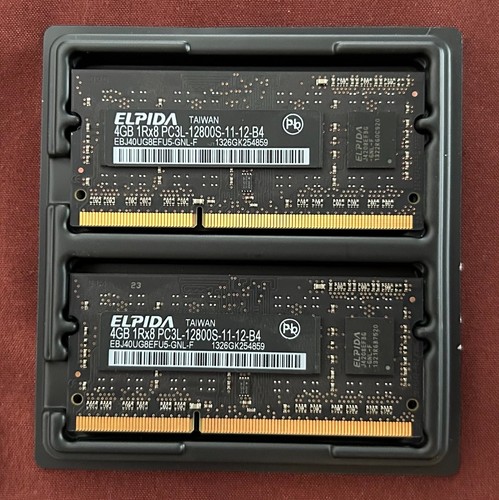 ELPIDA 4GB 1Rx8 PC3L-12800S-11-12-B4 set of 2