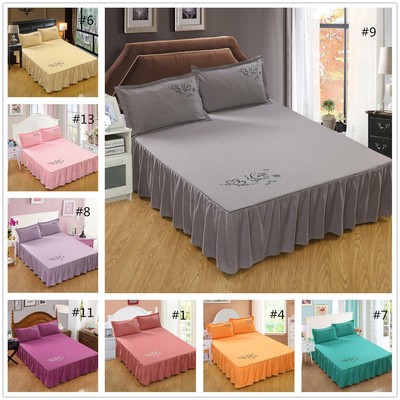 Polyester 18" Drop Dust Ruffle Bed Skirt Fitted Sheet ...