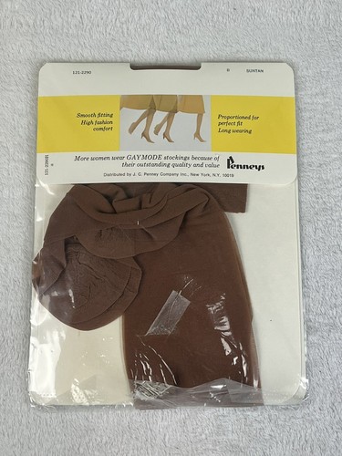GAYMODE Agilon Hosiery Stockings Size B Seamless Pantyhose Penney’s Suntan - Picture 4 of 6