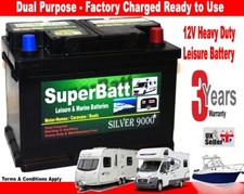 12V 75AH SuperBatt LH75 Leisure Battery Campervan Caravan Motorhome Marine Boat