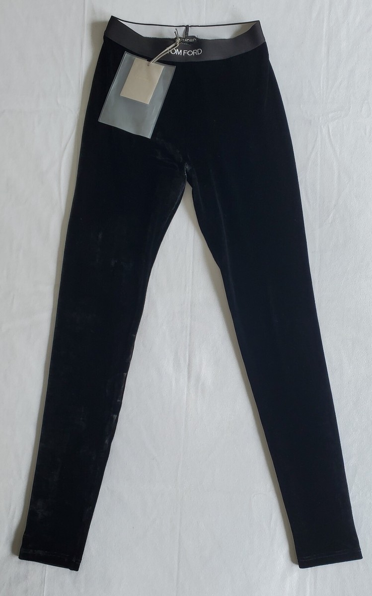 New Tom Ford Stretch Velvet Signature Black Legging Women's