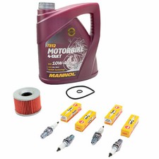 Inspektion für Kawasaki GPZ 900 R Ninja ZX 1984-94 Öl 4L Ölfilter Zündkerzen Set