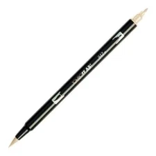 Tombow Dual End Brush & Fine Pen Cappuccino Beige 942 Arts Write Office School