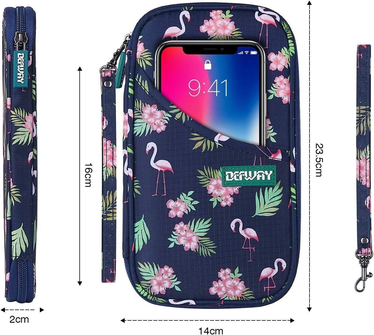 DEFWAY Famliy Passport Holder Cards Slots RFID Blocking Travel Wallet