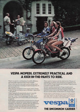 1981 Vintage Print Ad Vespa Mopeds, Extremely Practical and a Kick-in-the-Pants