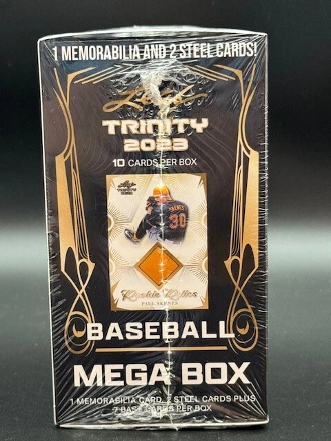 2023 Leaf Trinity Baseball MEGA Box 1 Memorabilia 2 Steel Cards Factory Sealed - Image 2 of 4