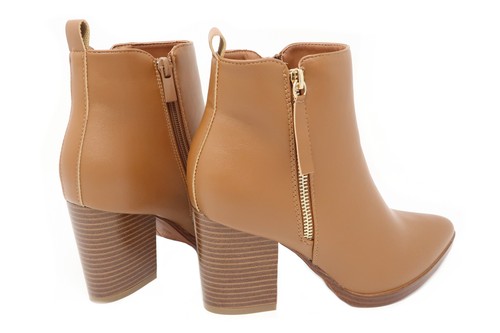 TOP Moda Jade-88 Women's Zip up Stacked Low Heel Ankle Booties - Bild 6 von 8