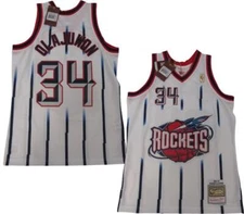 New 96-97 Hakeem Olajuwon #34 Rockets Mens Mitchell & Ness Swingman Jersey $135